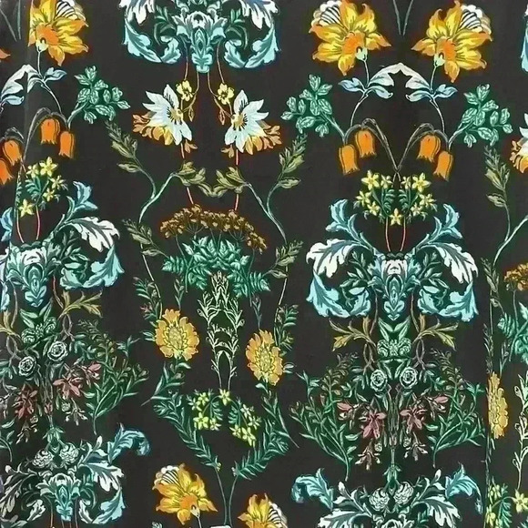 Twine & String floral black and orange short sleeve blouse shirt top size small - Picture 5 of 10